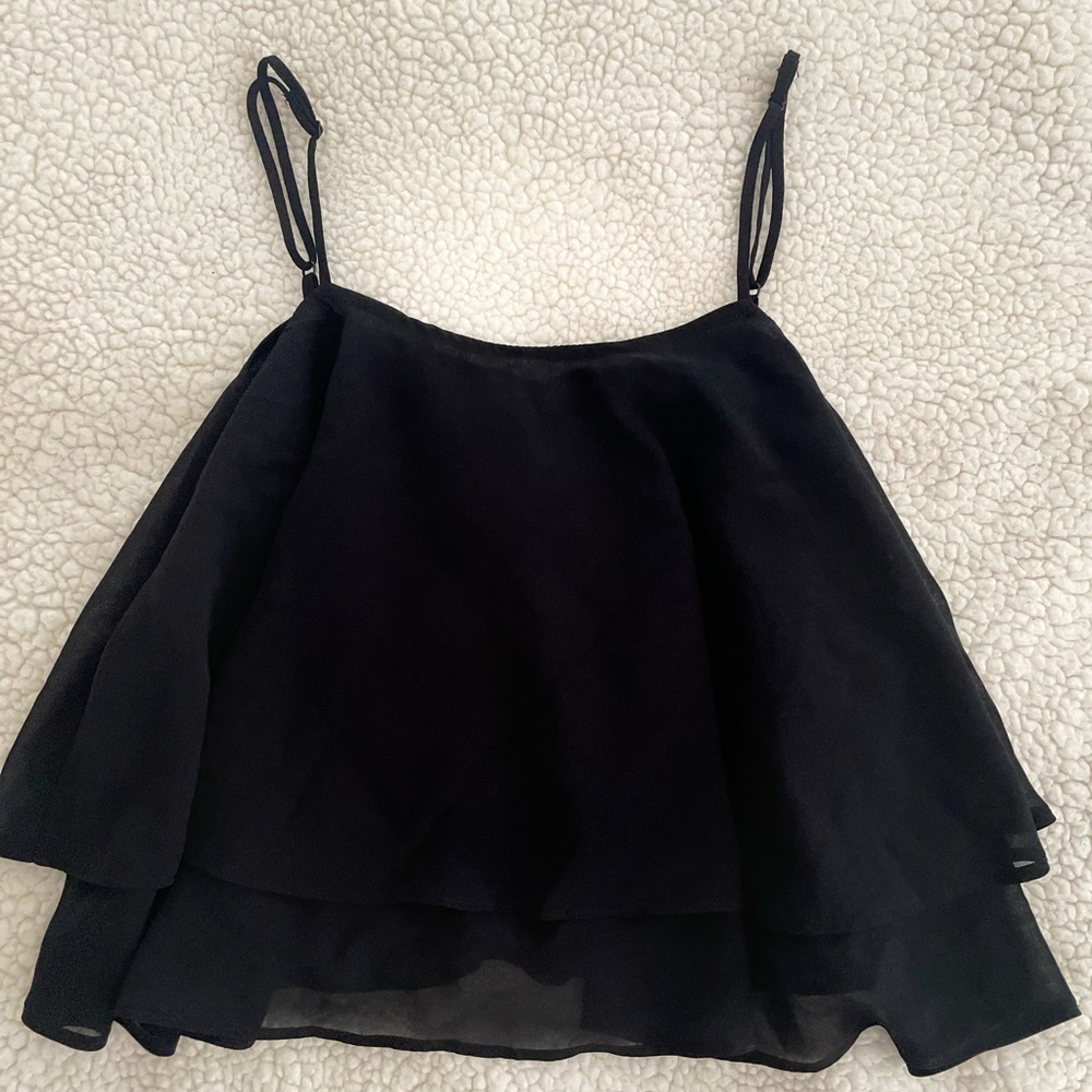 Black Layered Spaghetti Strap Top